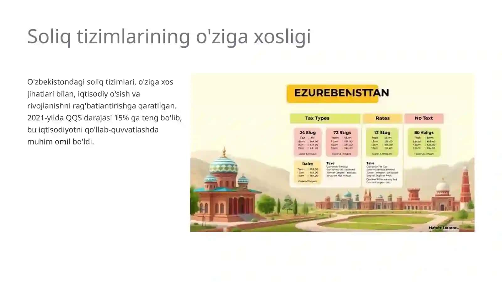 Soliq tizimlari O'zbekistonda 4