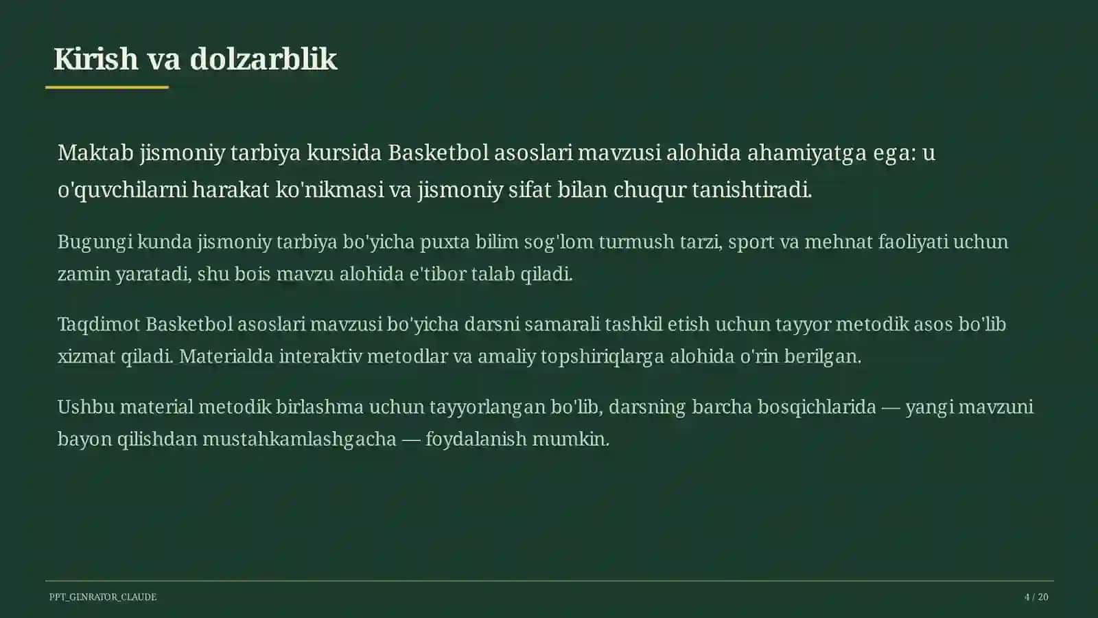 Basketbol asoslari (5-sinf) 4