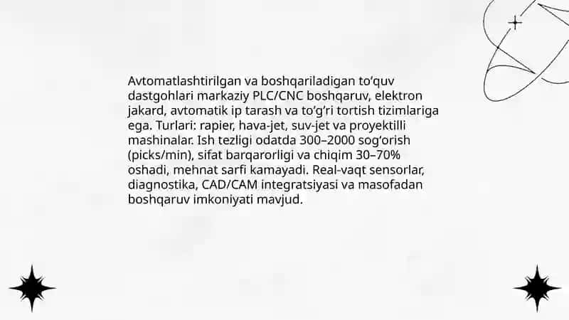 Zamonaviy toʼquv dastgohlari 4