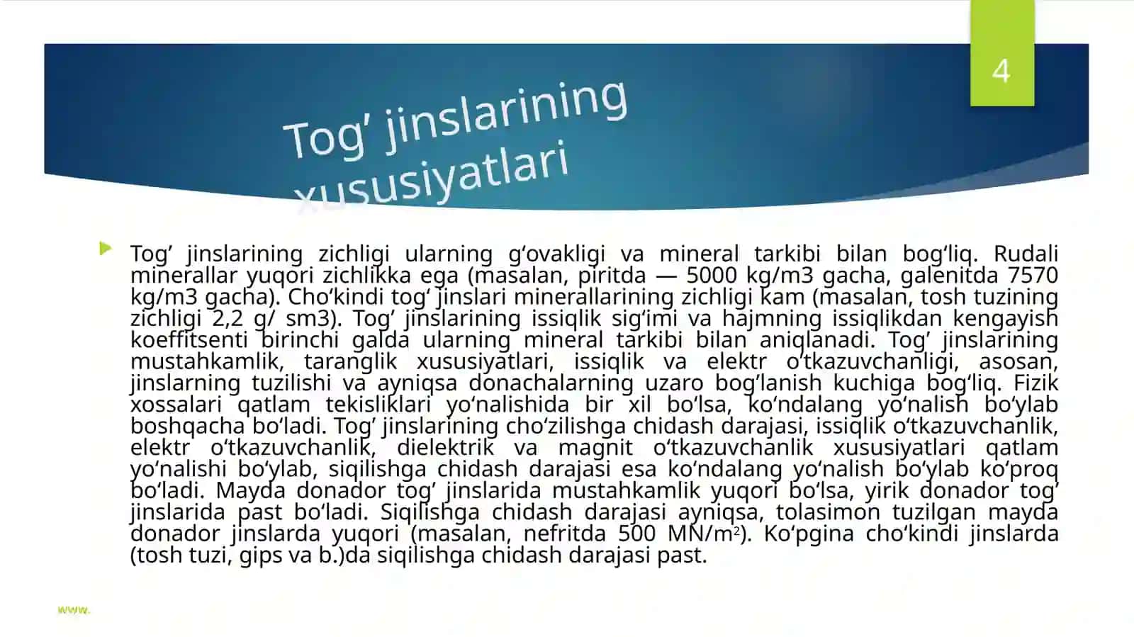 Tog’jinslarivaminerallarhaqidaumumiyma’lumot 4