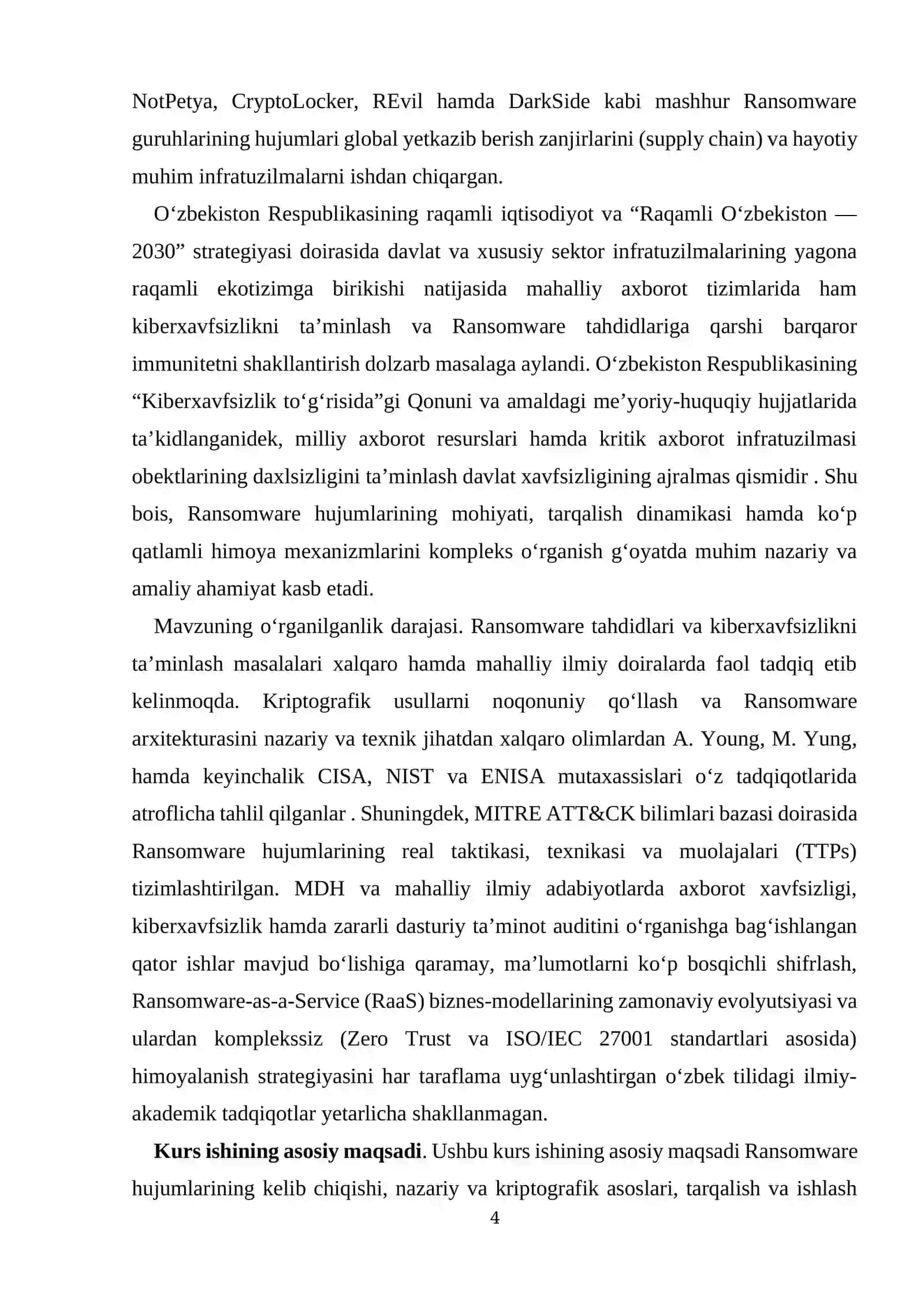 RANSOMWARE HUJUMLARI: XAVFLARI, OQIBATLARI VA HIMOYALANISH CHORALARI 4