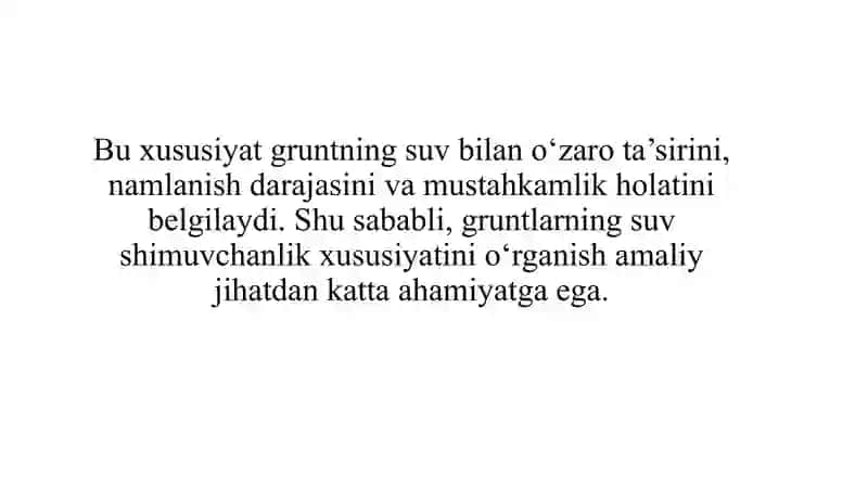 Gruntlarning suvshimuvchanlik xususiyati 4