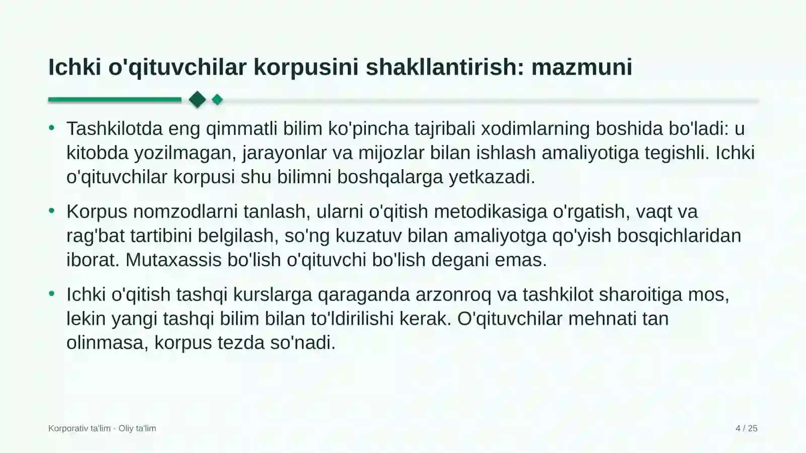 radiostansiyalarda ichki o'qituvchilar korpusini shakllantirish 8873 4
