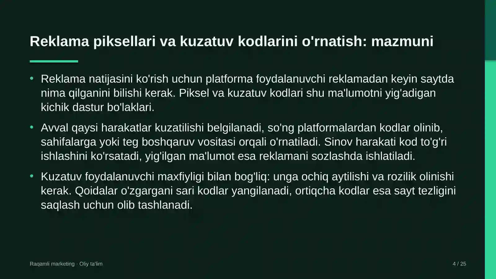 poyabzal ta'mirlash ustaxonalarida reklama piksellari va kuzatuv kodlarini o'rnatish 1737 4