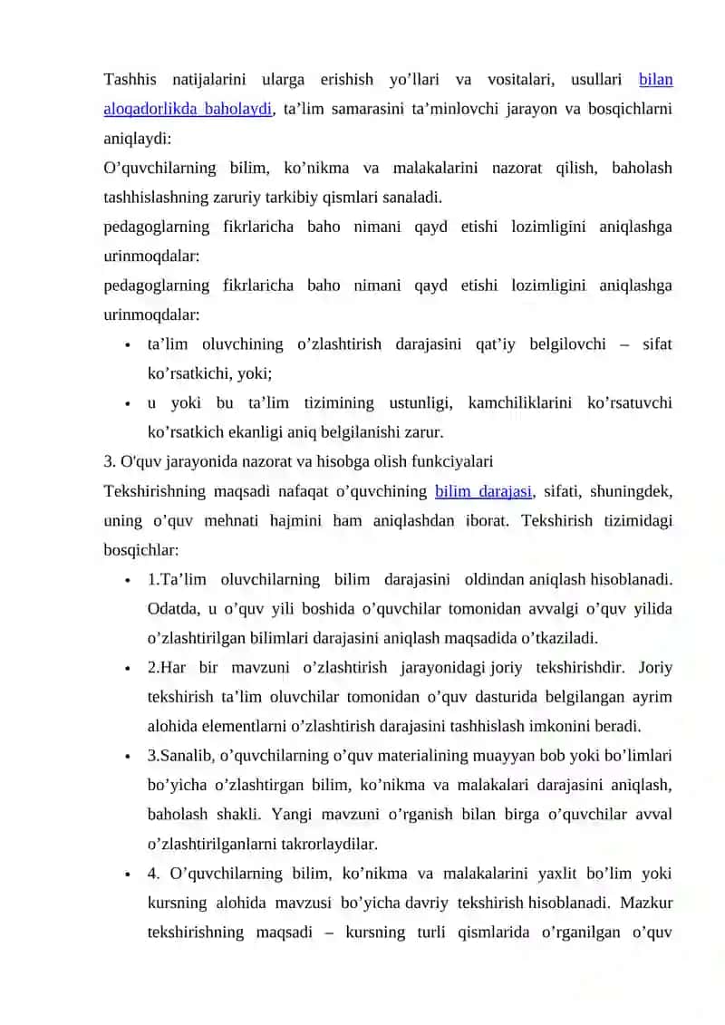BOSHLANG`ICH SINF O`QUVCHILARINING BILIM KO`NIKMA VA MALAKALARINI TEKSHIRISH UCHUN MATERIALLAR TAYYORLASH 4