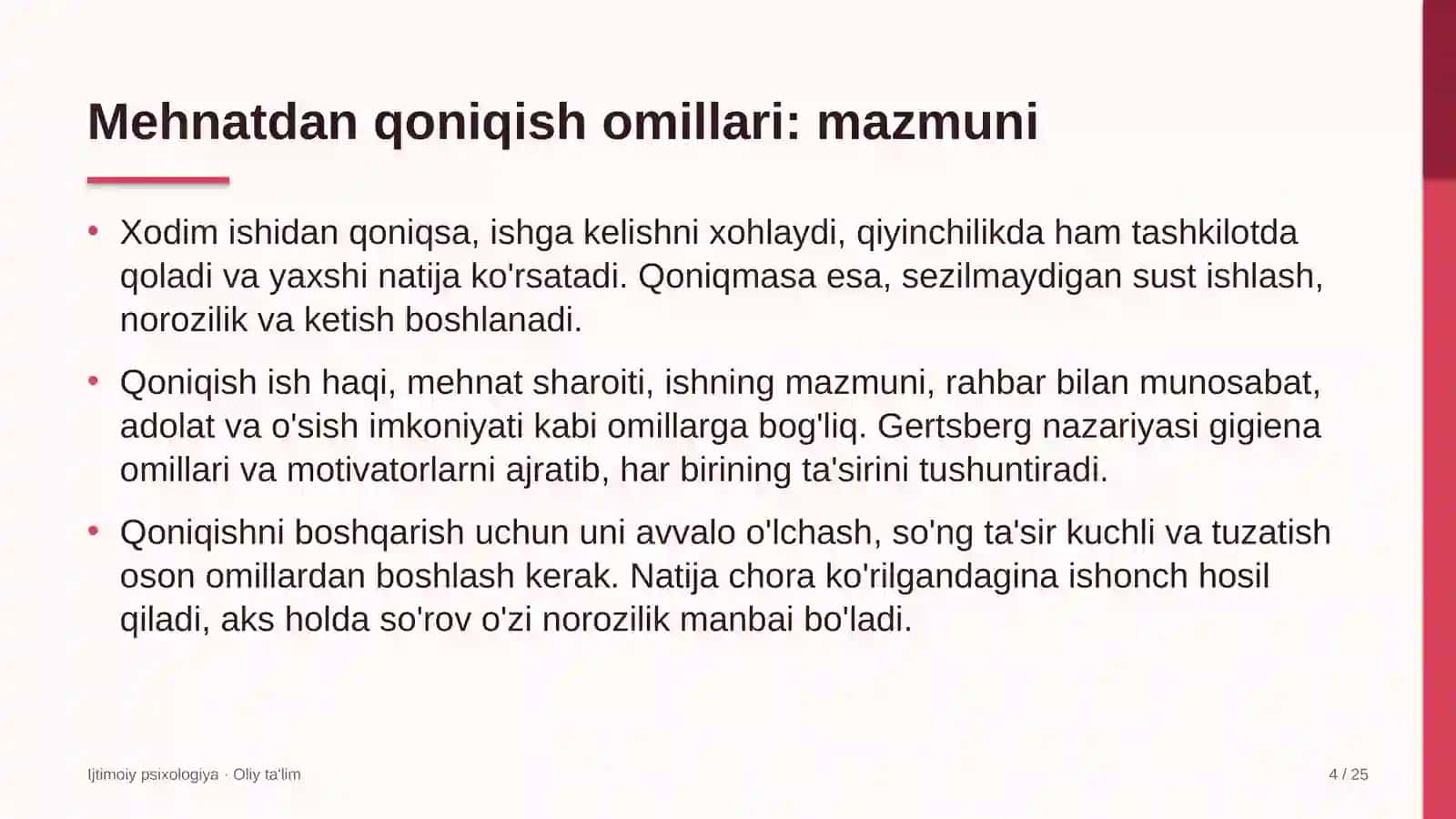 folklor jamoalarida mehnatdan qoniqish omillari 9876 4