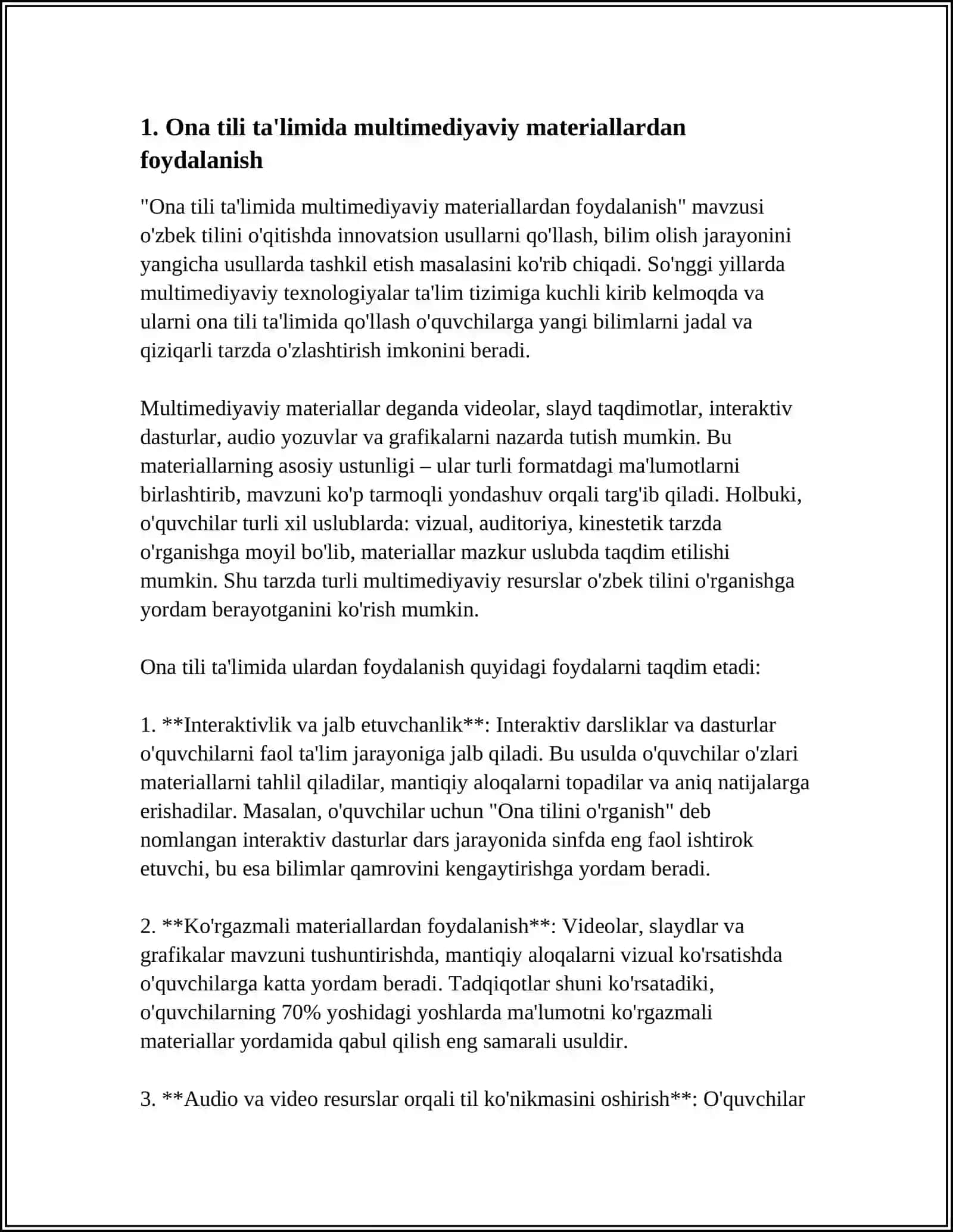 ONA TILI TA'LIMIDA QO'LLANILADIGAN INAVATSIYON VA AXBORAT KAMMUNIKATSIYA TEXNOLOGIYALARI 4