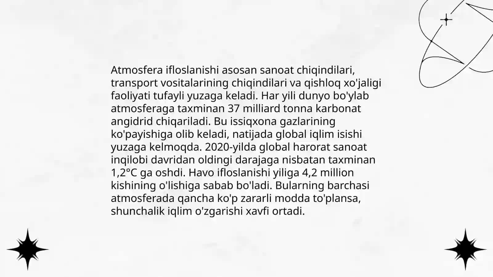 Iqlim O'zgarishlari sabablari, kuriladigan choralar 4