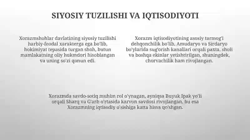 Xorazimshoxlar davlati 4