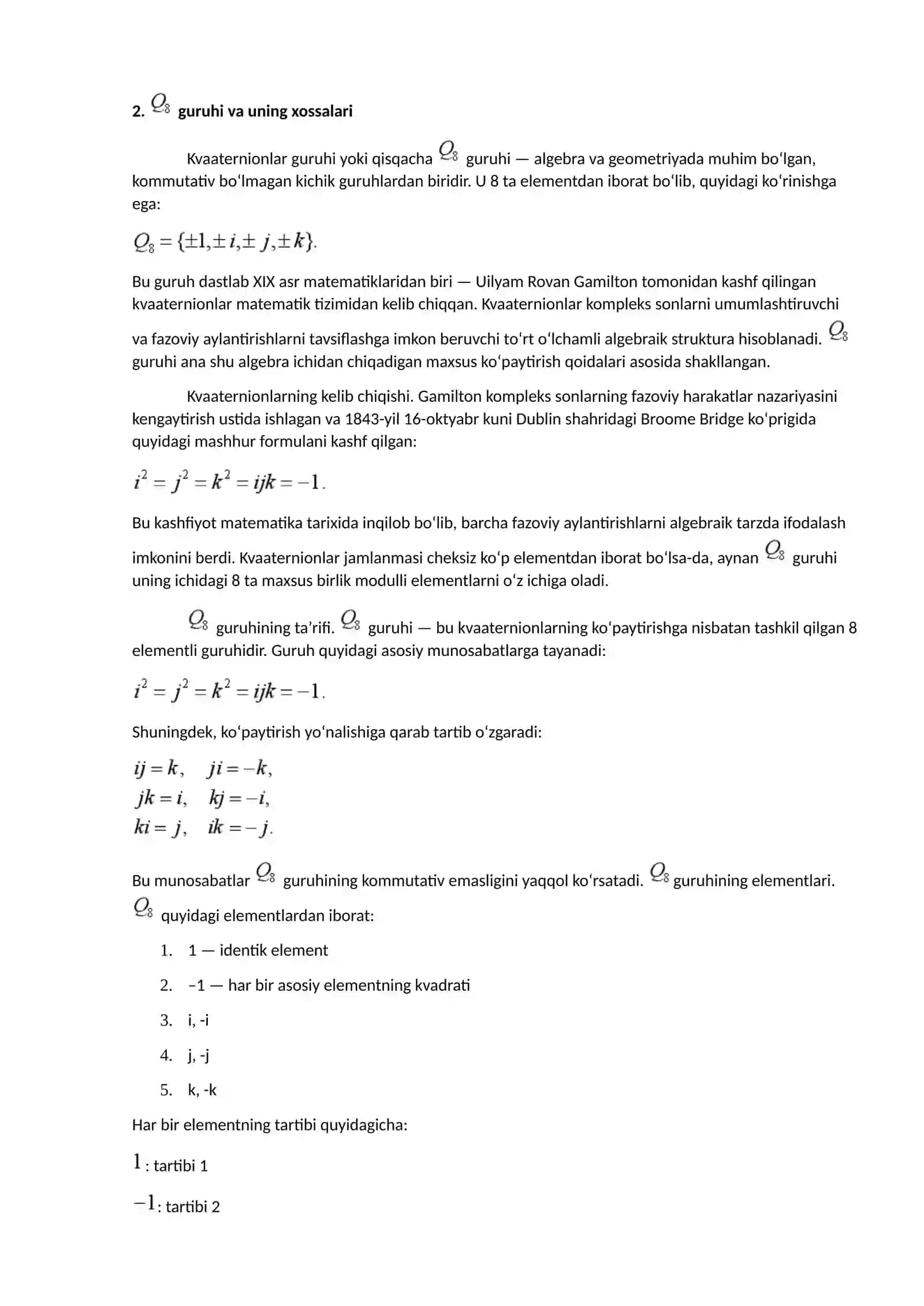 Dihedral guruhlar 4