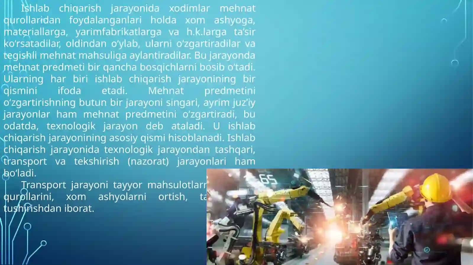 ISHLAB CHIQARISH JARAYONI VA ISHLAB CHIQARISH ОPЕRATSIYALARI 4