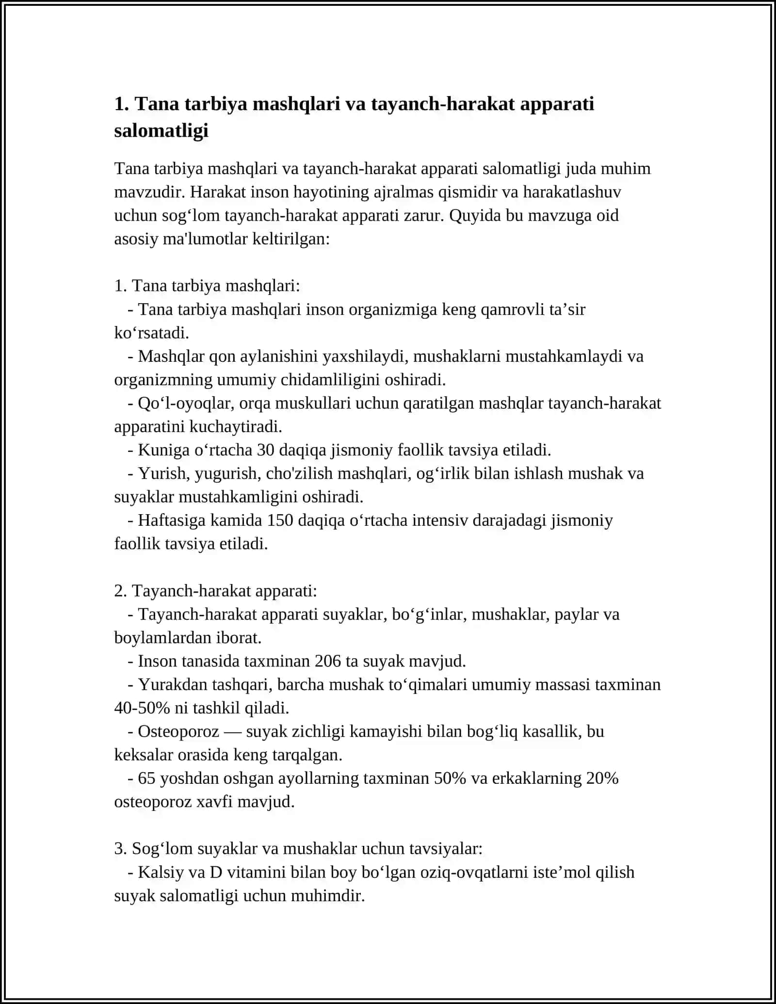 Mavzu: JISMONIY TARBIYA YORDAMIDA TAYANCH-HARAKAT APPARATI TIZIMI KASALLIGINI DAVOLASH PROFILAKTIKASI 4