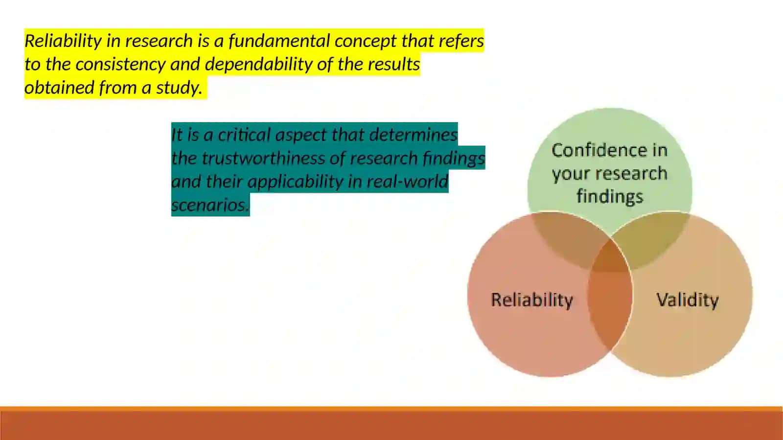 Verifying results: validity, reliability, replication 4