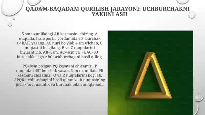 Uchburchak yasash usullari 4