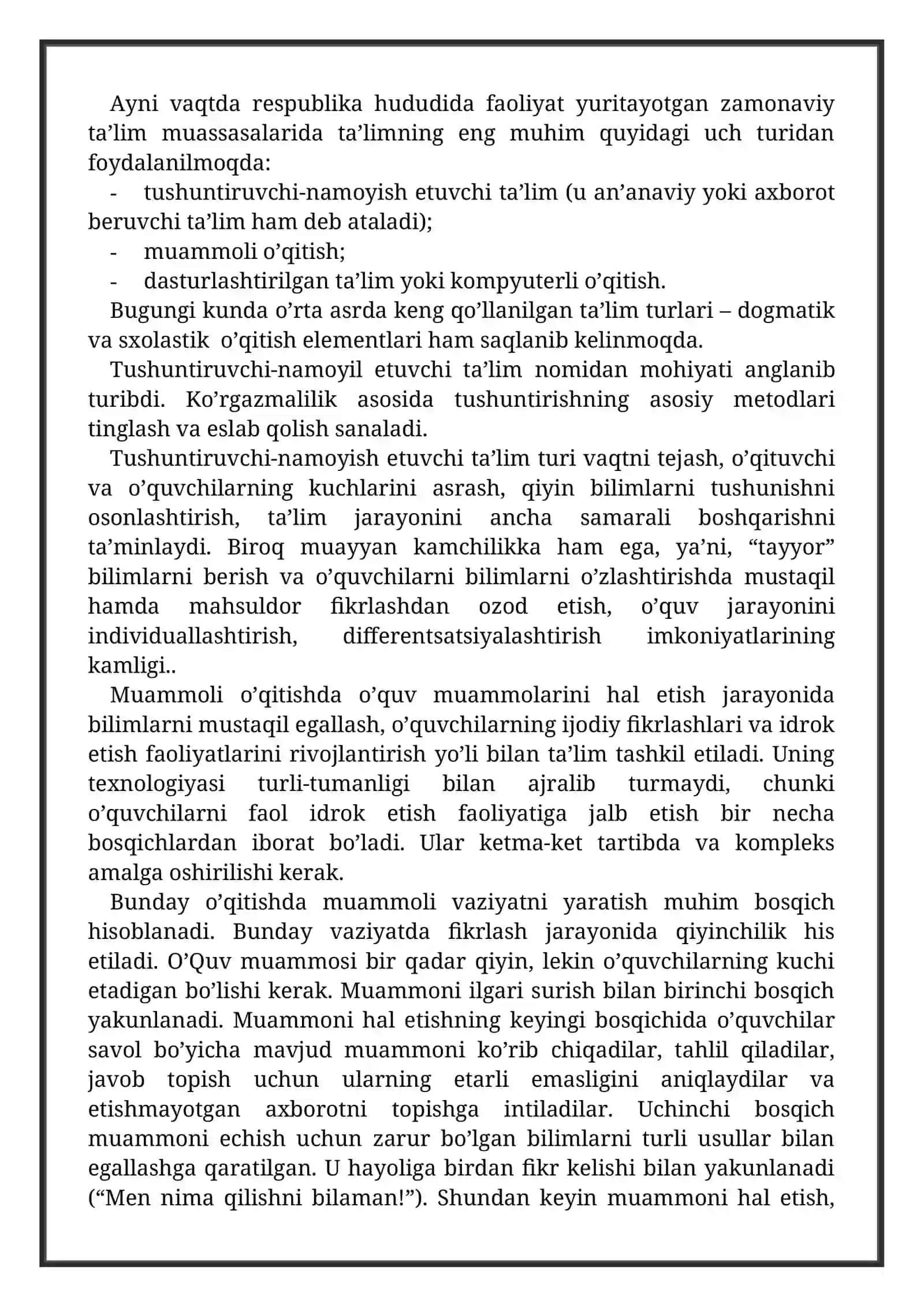 Ta'lim turlari va vositalari 4