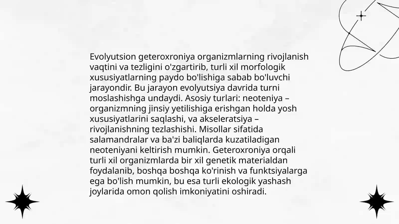 O'sish va rivojlanish geteroxroniyasi 4