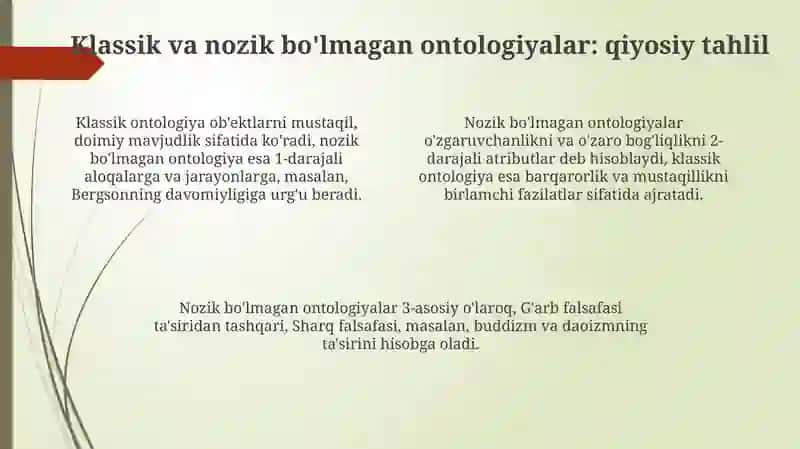 Noklassik ontologiyaning yo'nalishlari va mohiyati 4