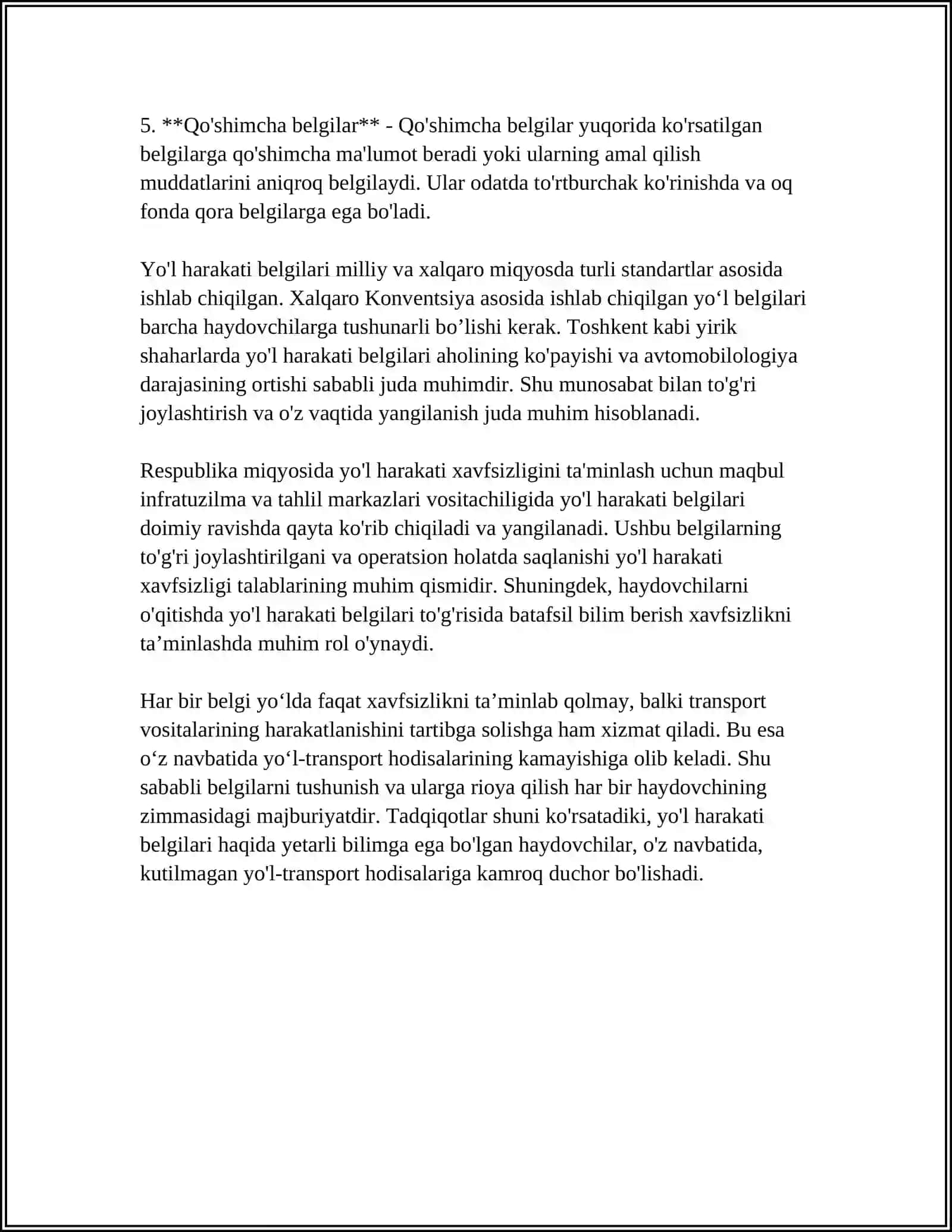 YOL HARAKATI QOIDALARI 4