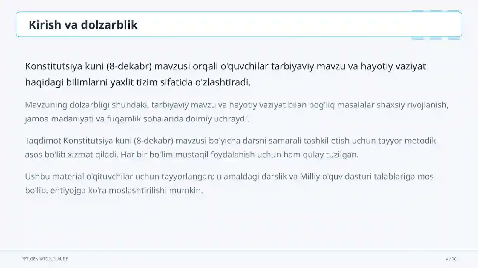 Konstitutsiya kuni (8-dekabr) 4