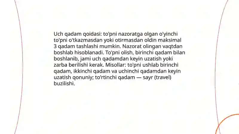 Qo'l to'pi qoidalari, to'pni olip yugurish 4
