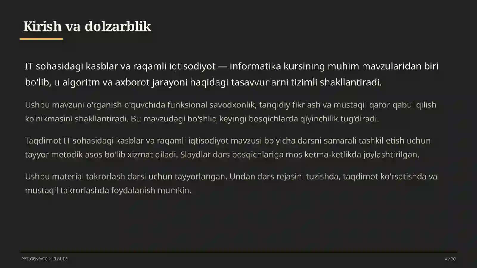 Informatika va axborot texnologiyalari (5–11) — takrorlash darsi uchun 4