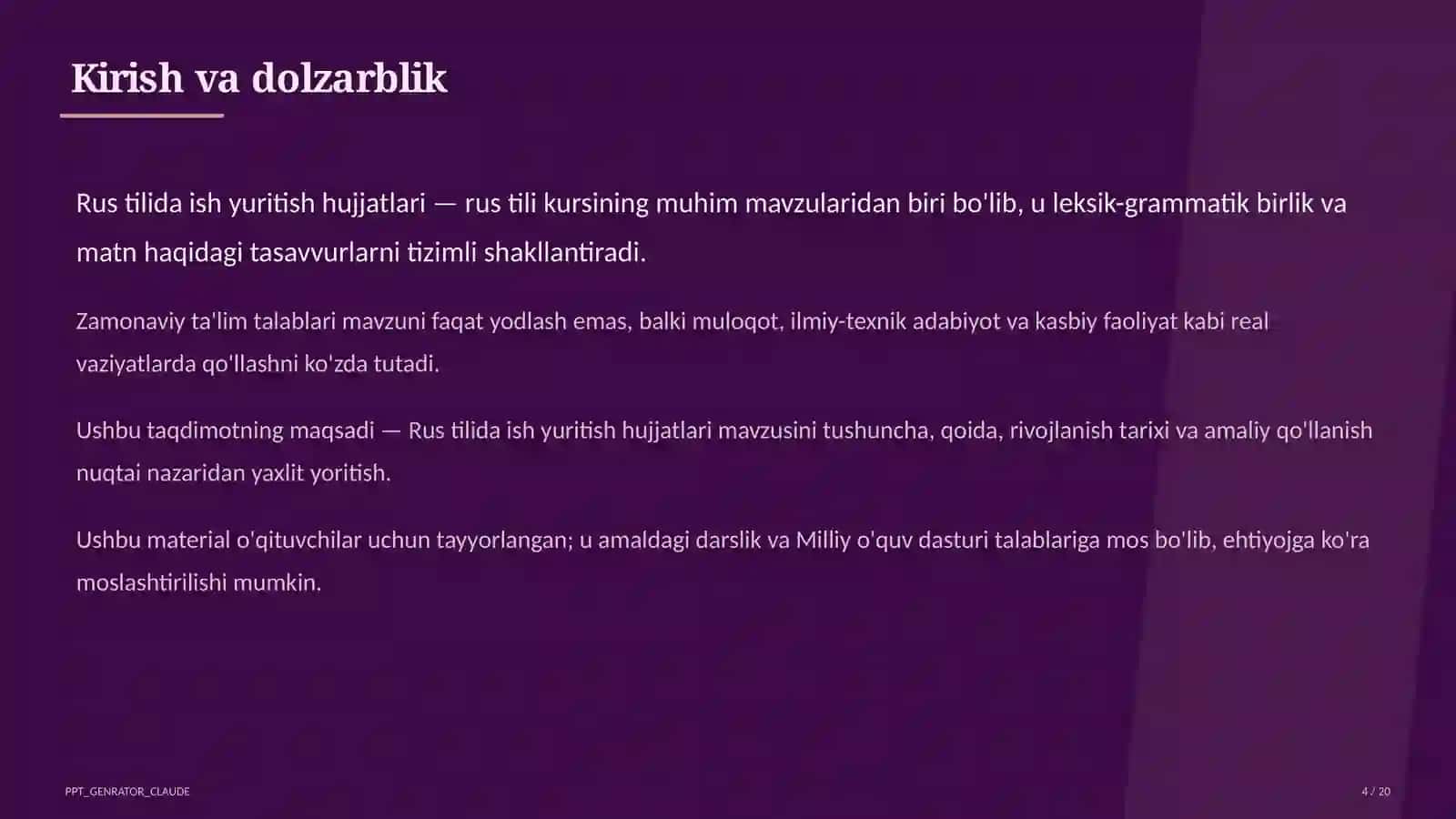 Rus tilida ish yuritish hujjatlari (10-sinf) 4