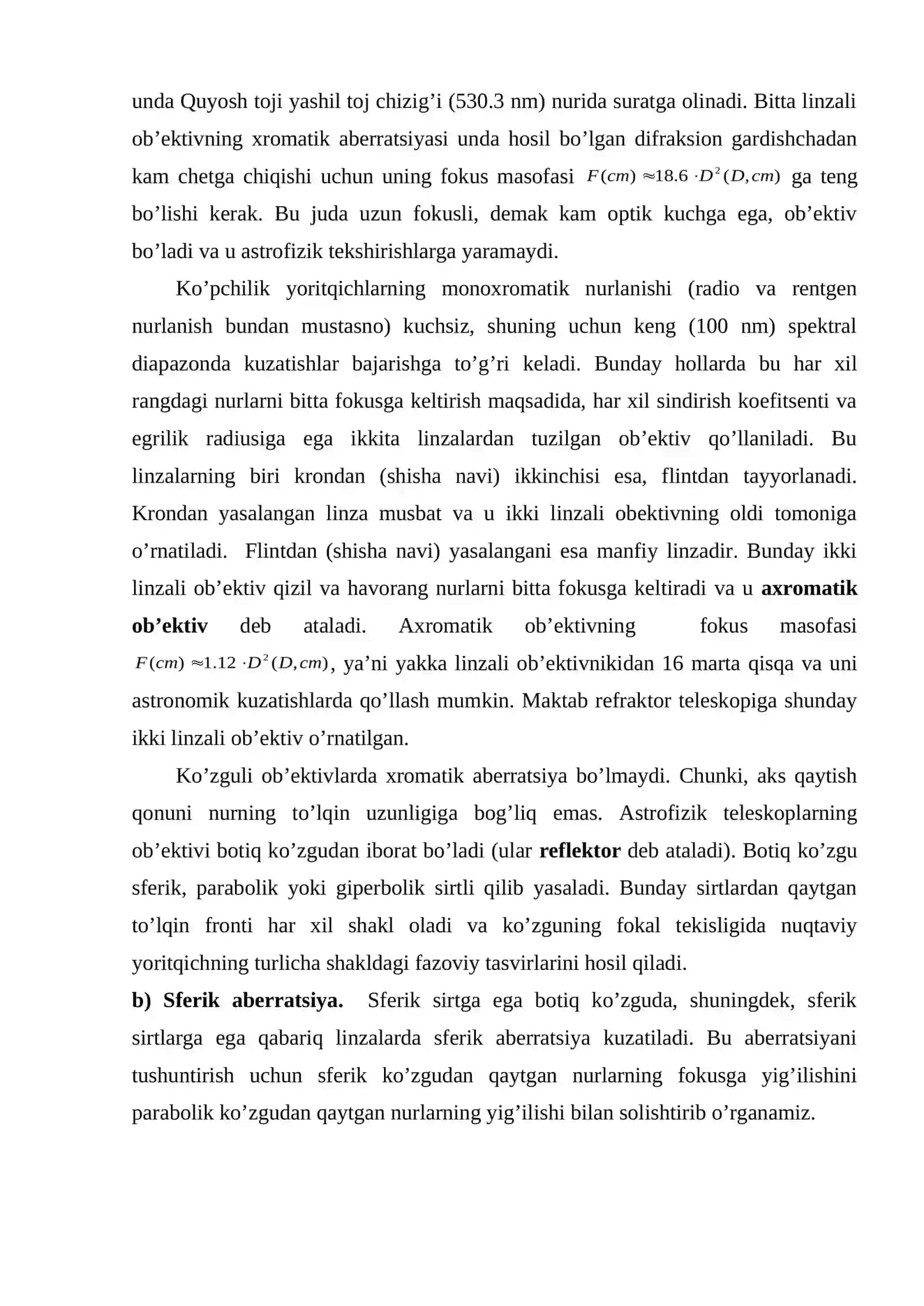 Optik aberratsiyalar va ularning tasvirga ta’siri 4