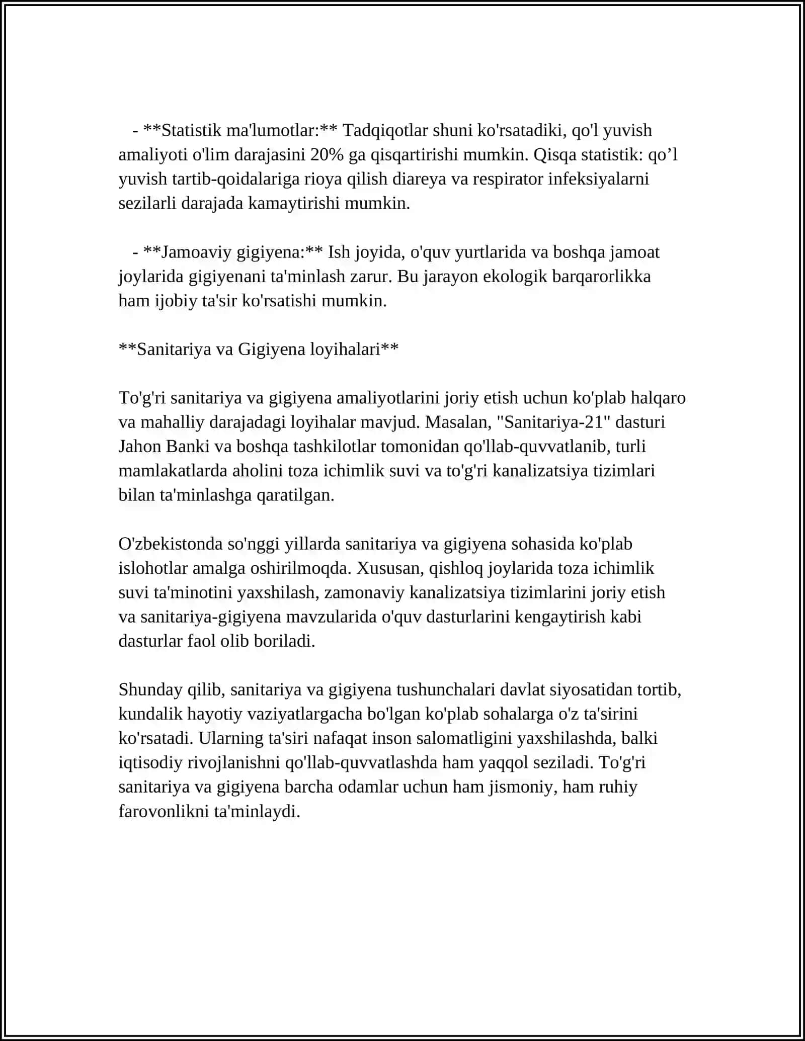 SANITARIYA MORIFI TUSHUNCHASI 4