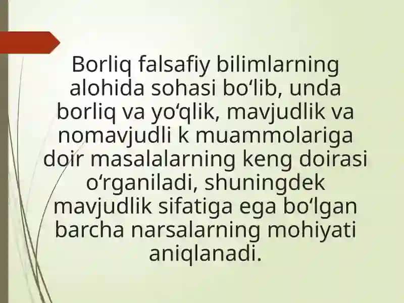 Borliq falsafasi (Ontologiya) 4