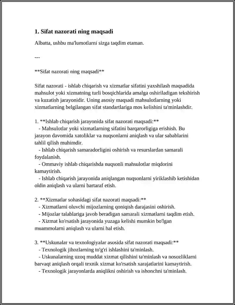 KORXONALARDA SIFAT NAZORATI VA ULARNING VAZIFALARI 4