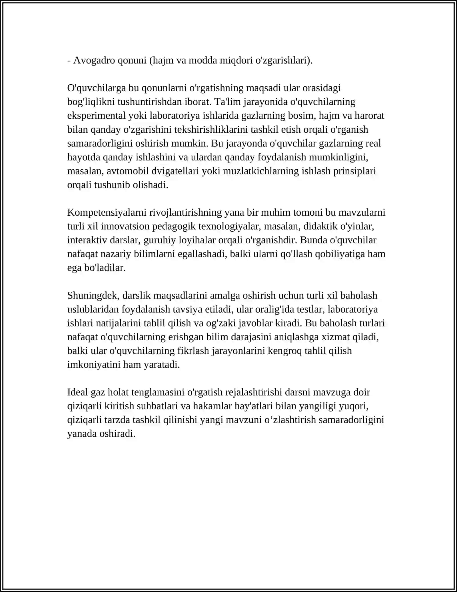 IDEAL GAZ HOLAT TENGLAMALARINI O'QITISH METODIKASI 4
