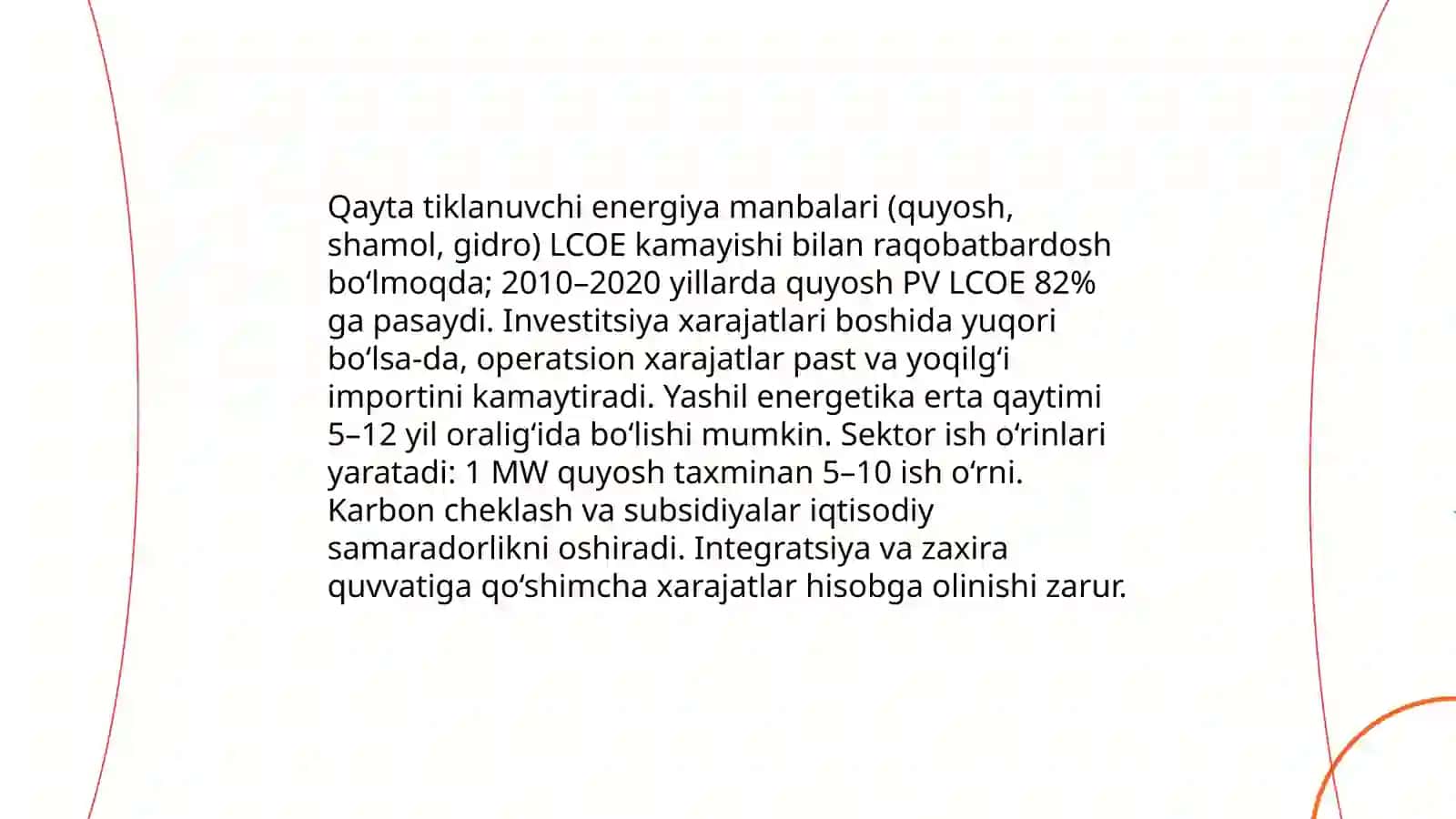 Yashil energetika rivojlanishi va uning iqtisodiyotga ta'siri 4