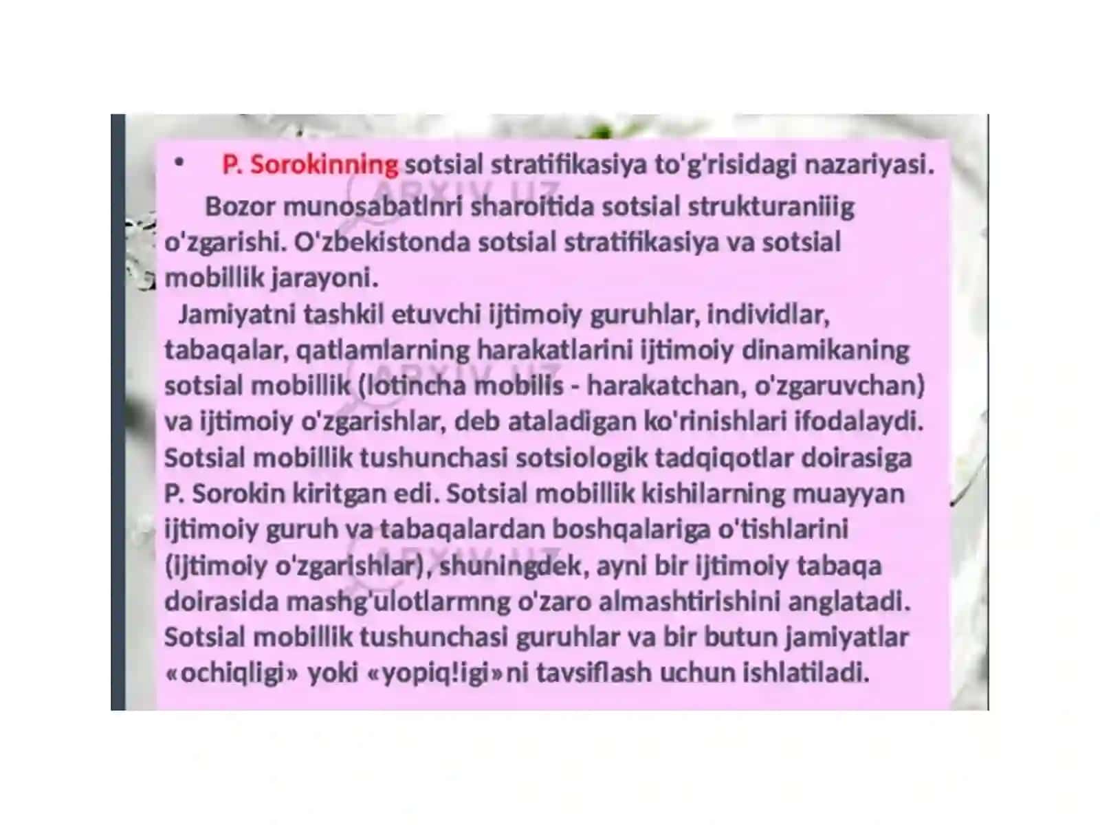 Kishilik jamiyati tarixida sotsial strukturamuamosi ning talqini 4