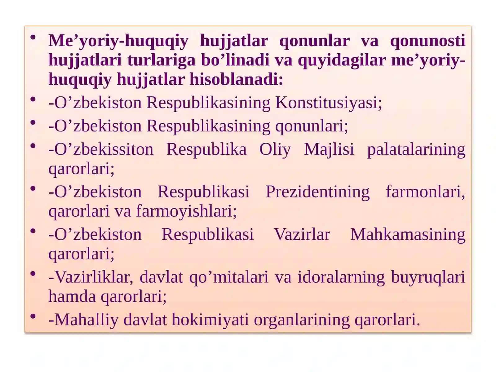 O’zbekiston Respublikasining ta’lim-tarbiya sohasiga oid qonun hujjatlari 4