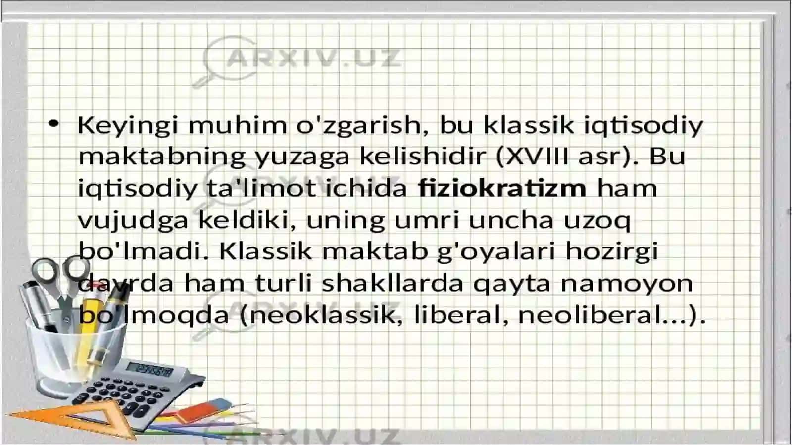 fIZIOKRATIZMIqtisodiy ta'limotining vujudga kelishi 4