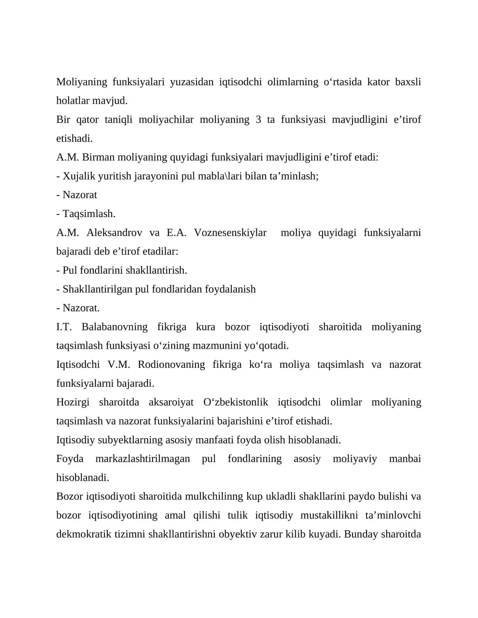 Moliyaning ijtimoiy iqtisodiy mohiyati va funksiyalari 4