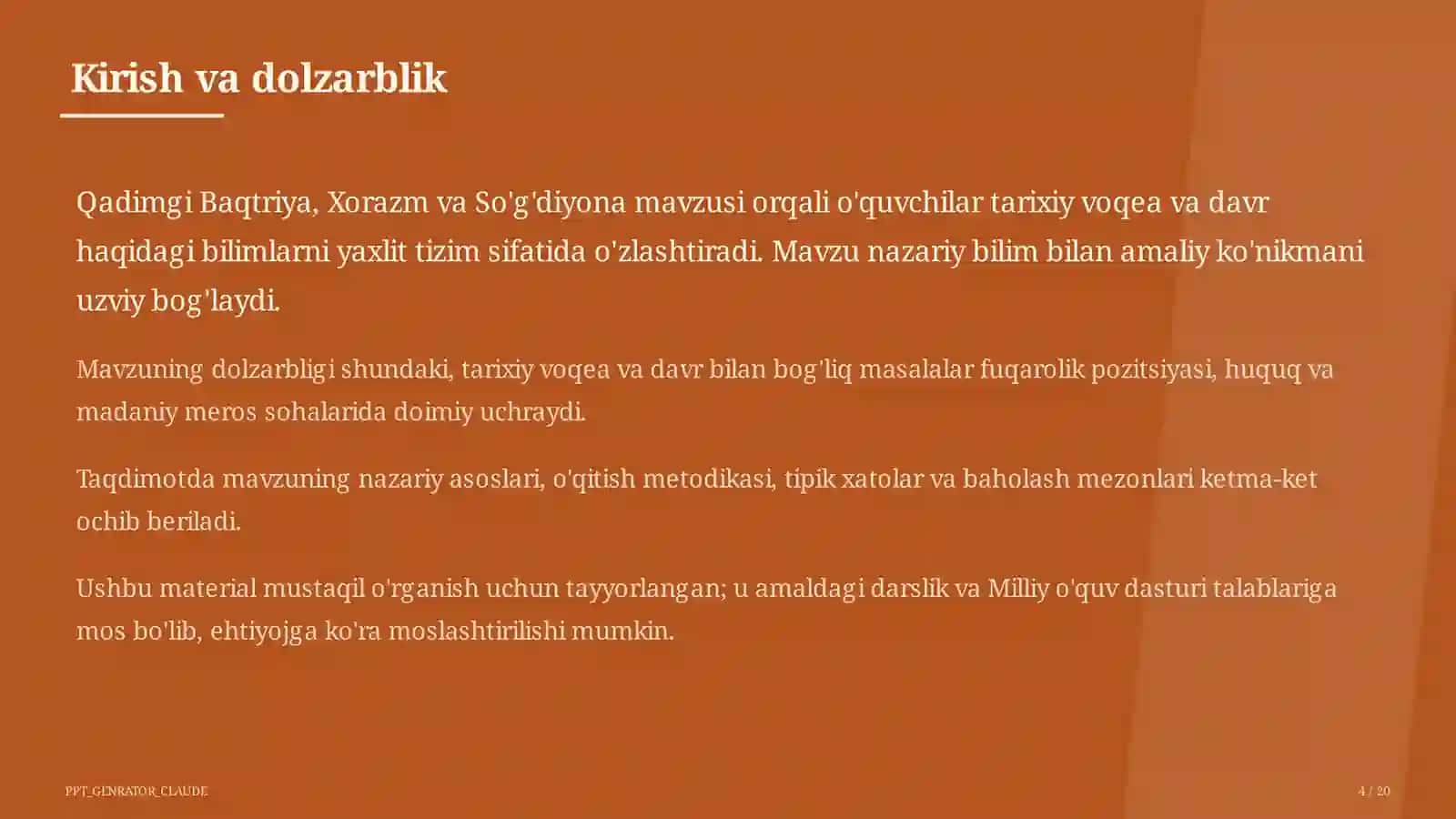 Qadimgi Baqtriya, Xorazm va So'g'diyona (6-sinf) 4