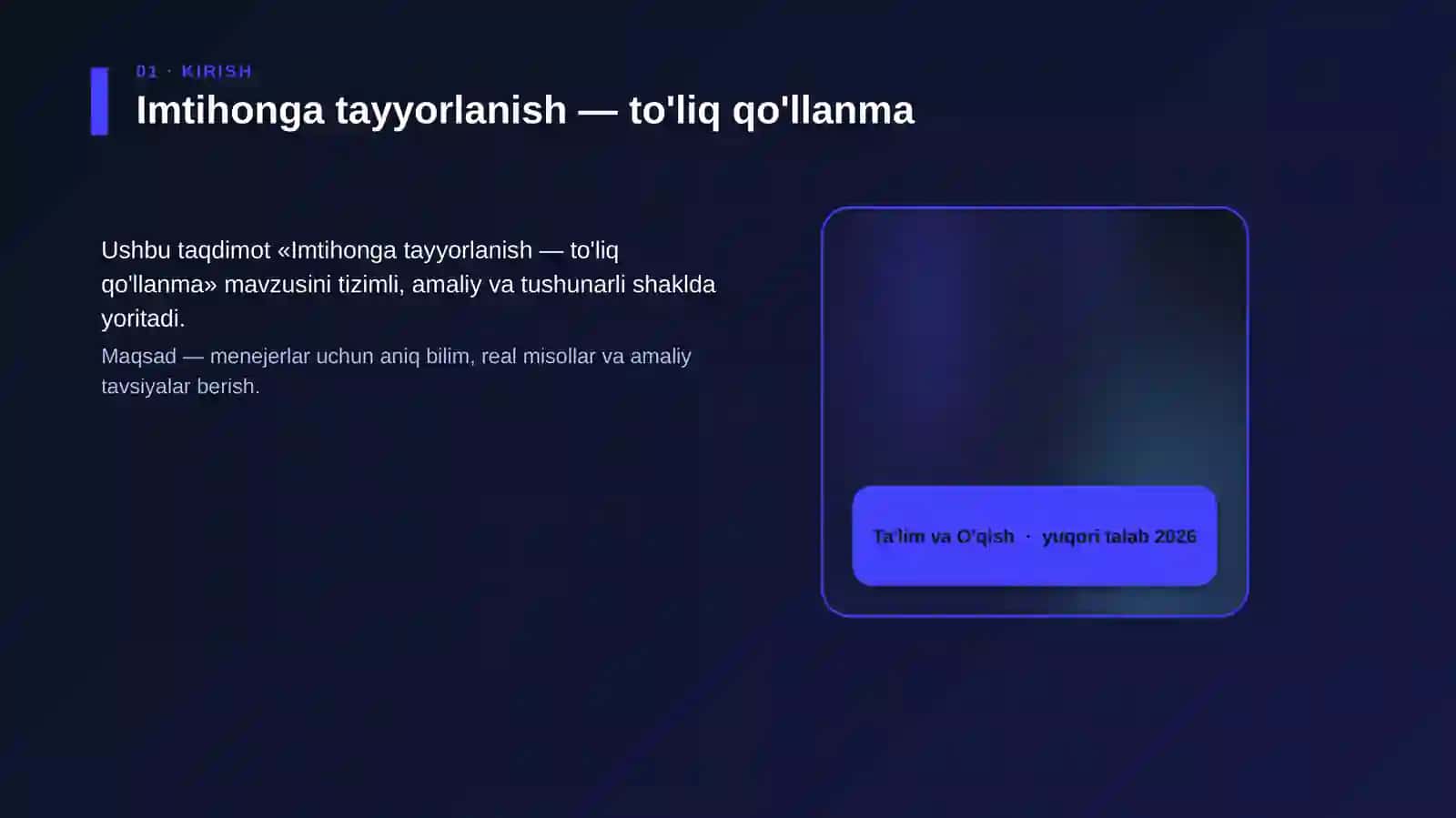 Imtihonga tayyorlanish — to'liq qo'llanma 4