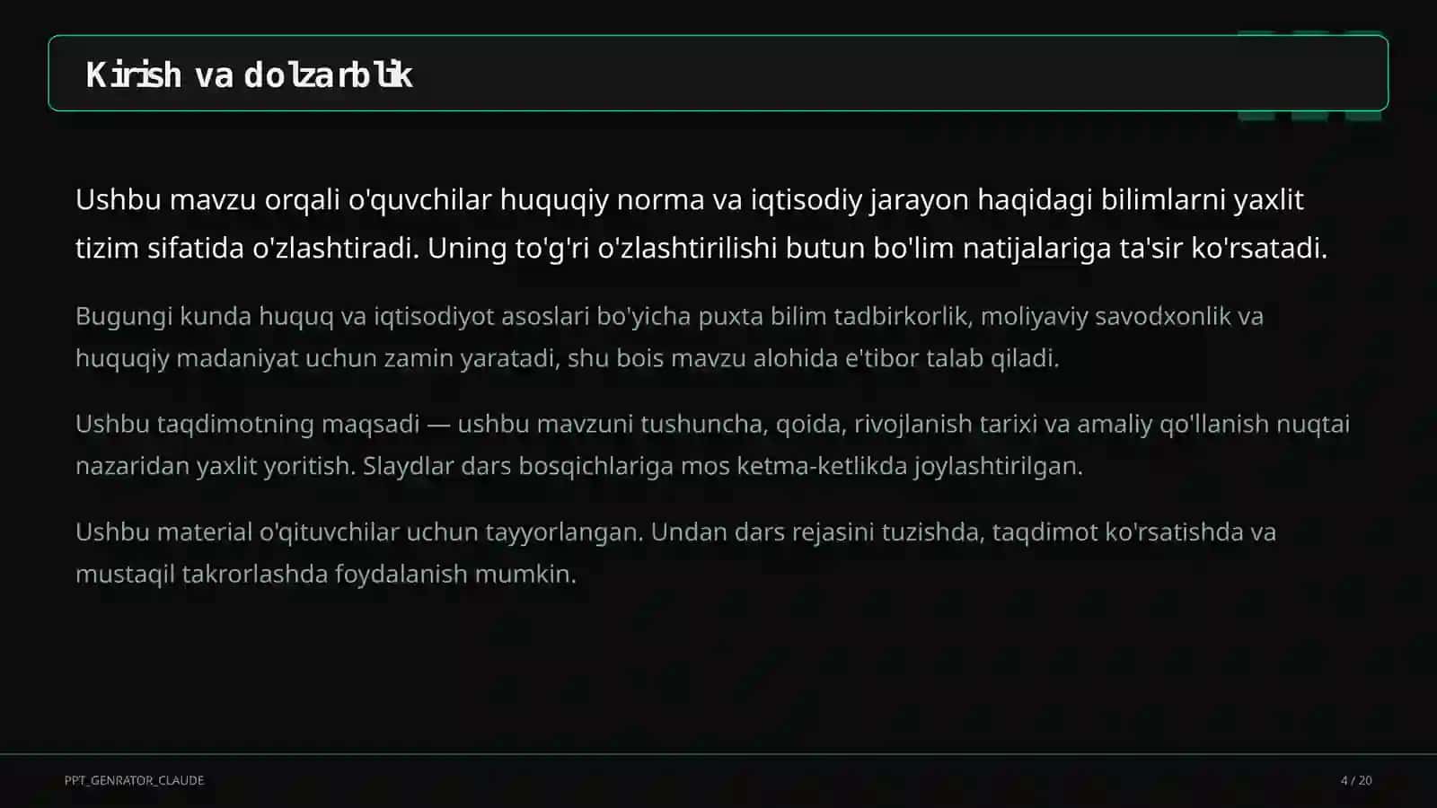 Huquq va iqtisodiyot asoslari (9–11) 4