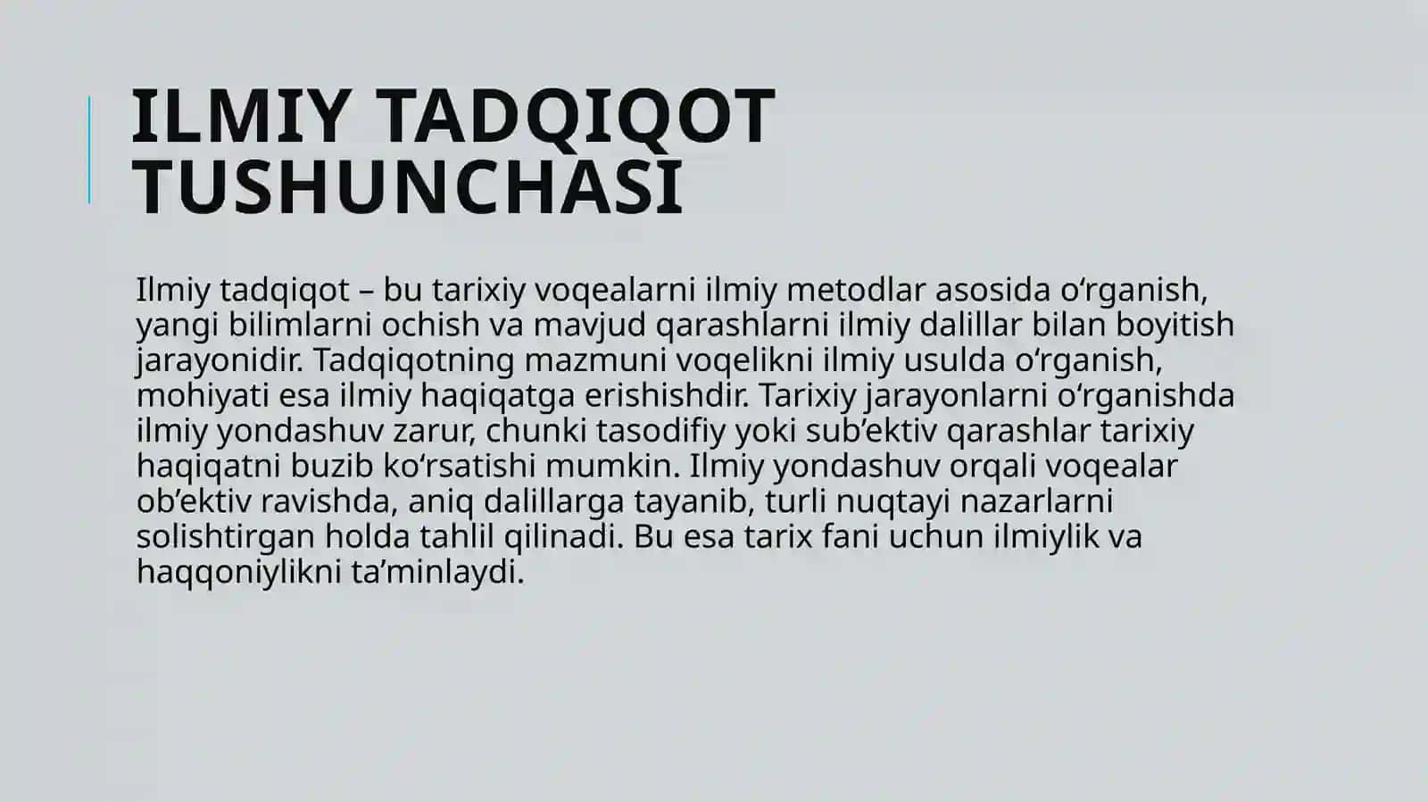 Tarix fanidagi ilmiy tadqiqotlarini tashkil etish tamoyillari 4