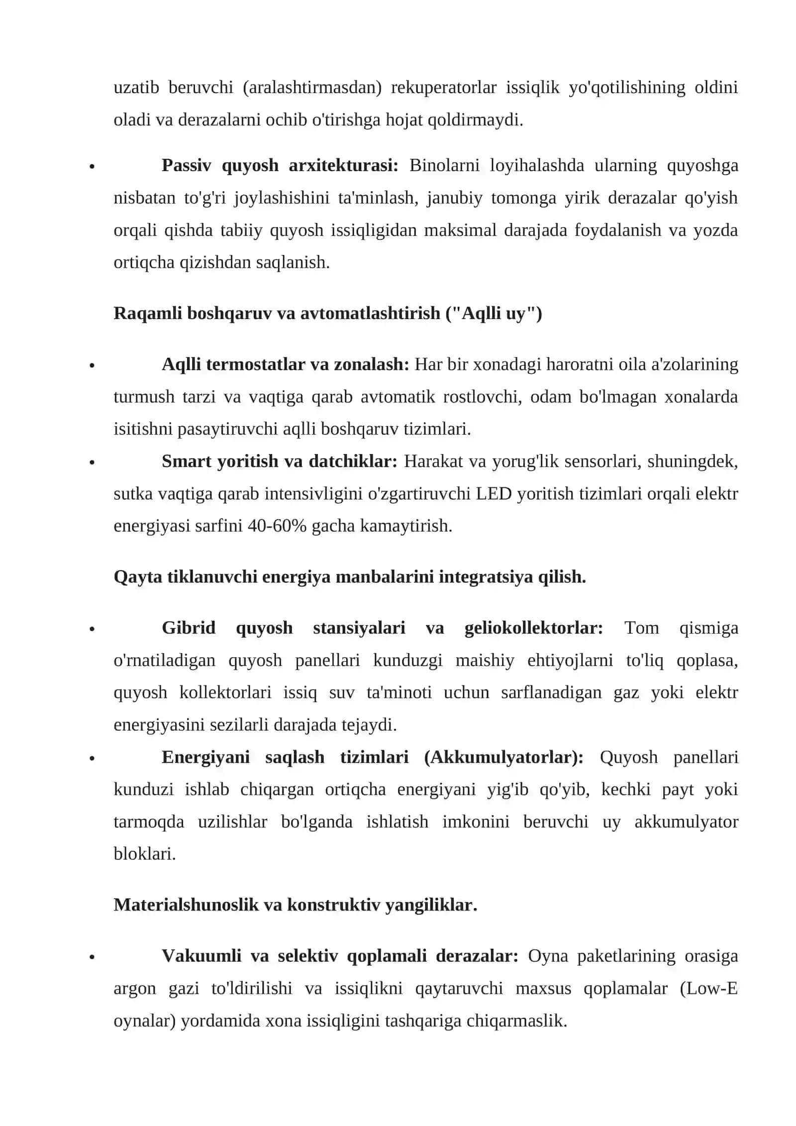 Yashash binolarida energosarflarni tejash usullarini tahlil qilish 4