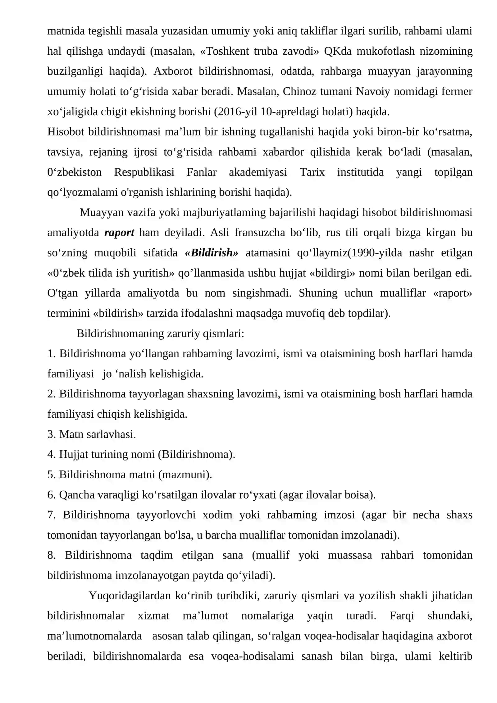 MA’LUMOT AXBOROT HUJJATLARI: ARIZA, BILDIRISHNOMA, ISHONCHNOMA,MA'LUMOTNOMA HUJJATLARI  ZARURIY QISMLARINI  O‘RGANISH 4