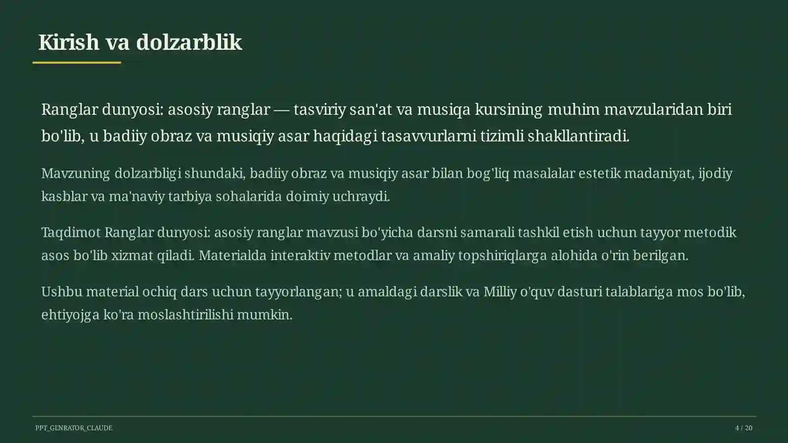 Ranglar dunyosi: asosiy ranglar (1-sinf) 4
