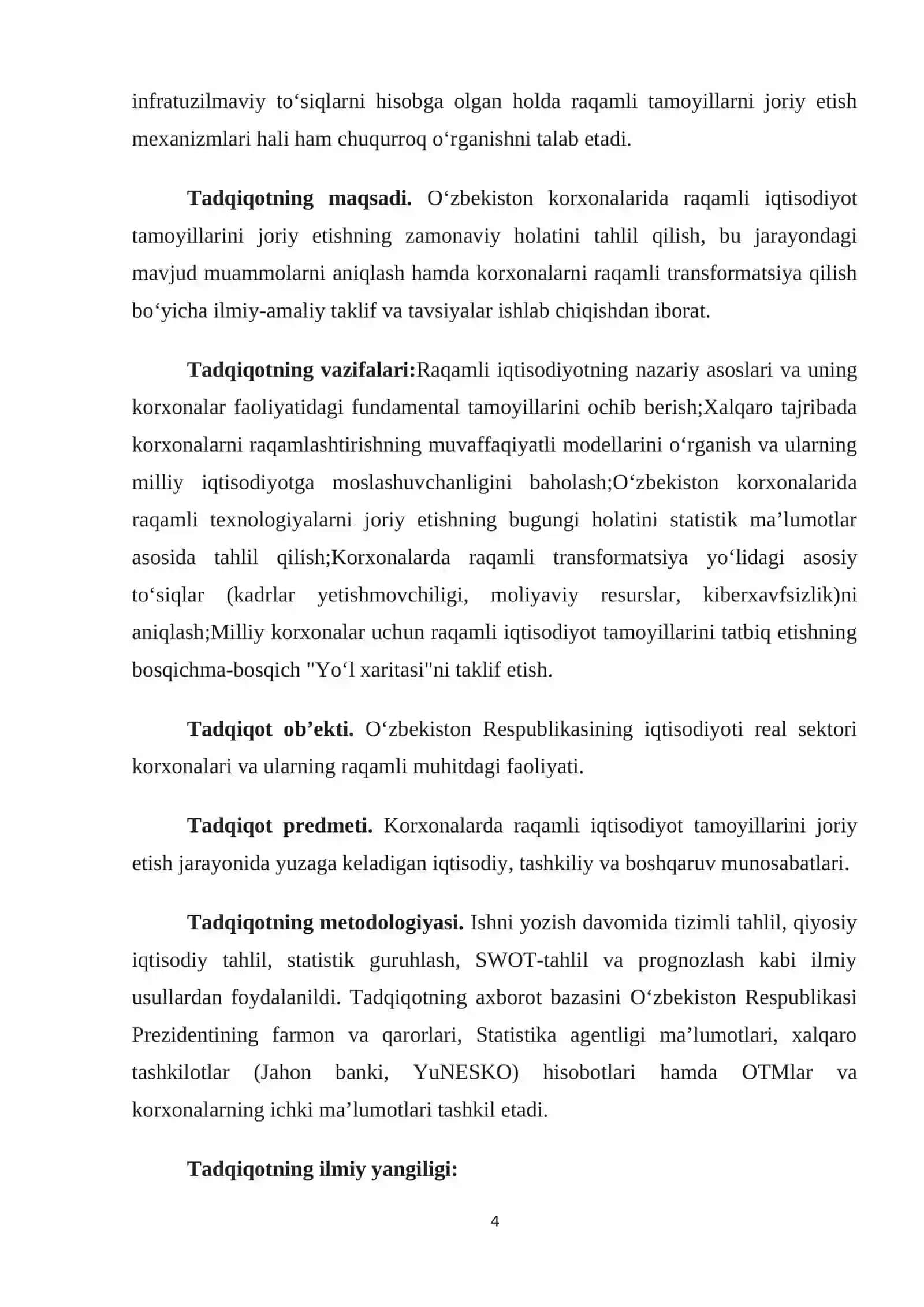 Korxonalarda raqamli texnologiyalardan foydalanish darajasini baholash 4