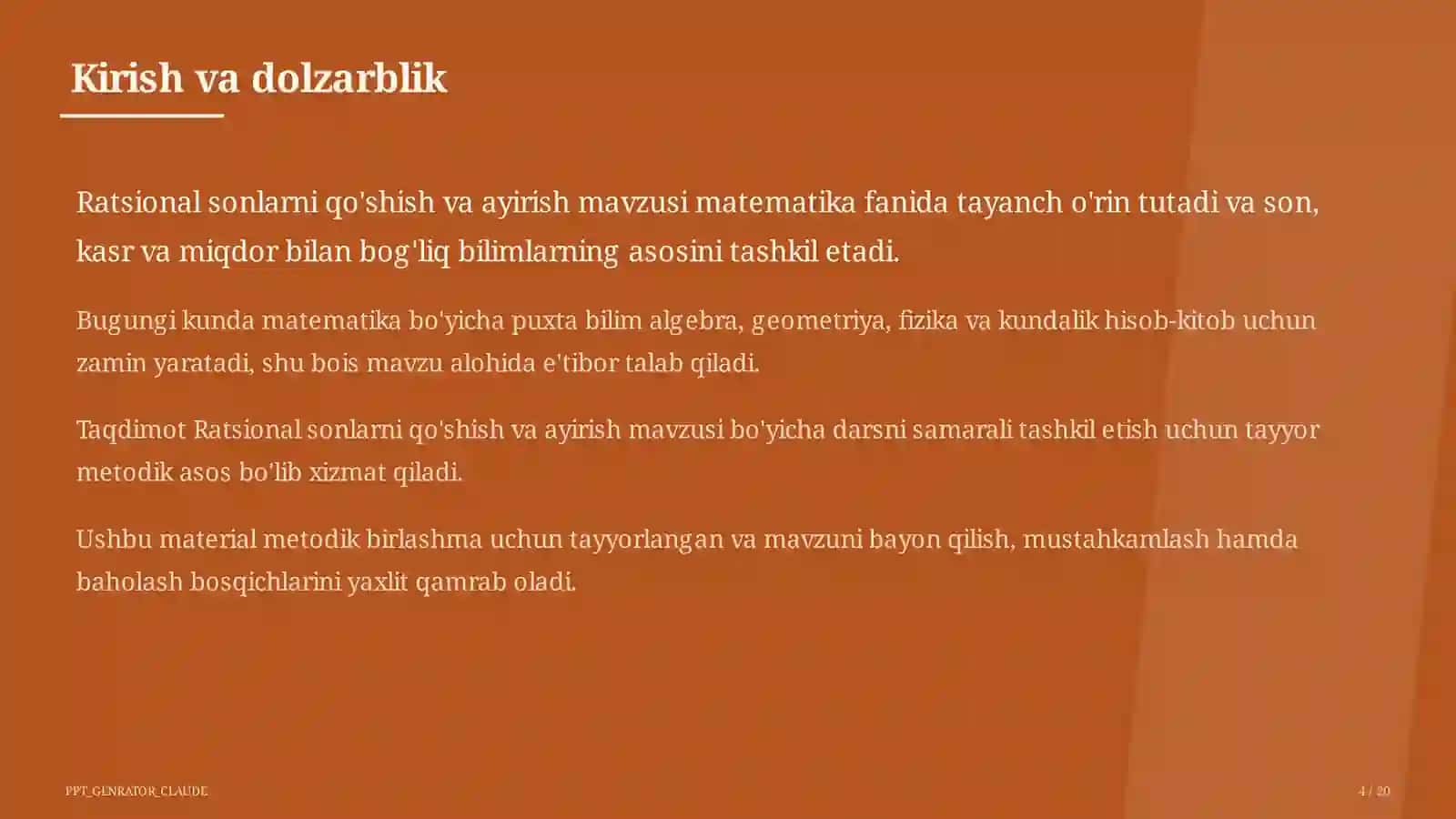 Ratsional sonlarni qo'shish va ayirish (6-sinf) 4