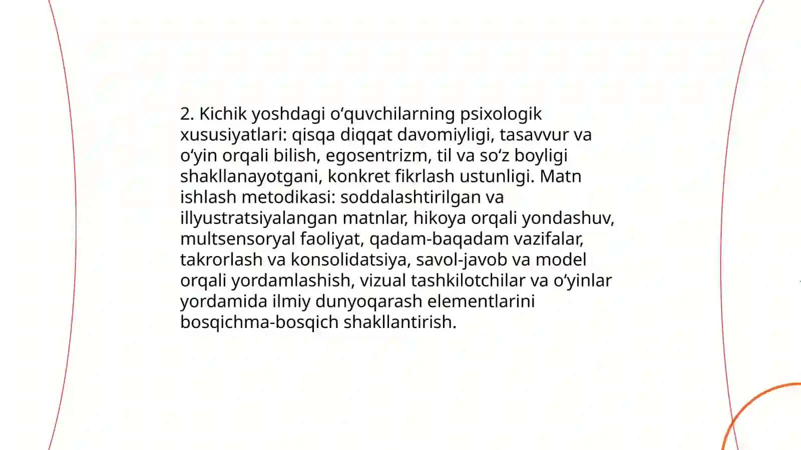 Matn ustida ishlash metodikasi fanining maqsadi va vazifalari 4