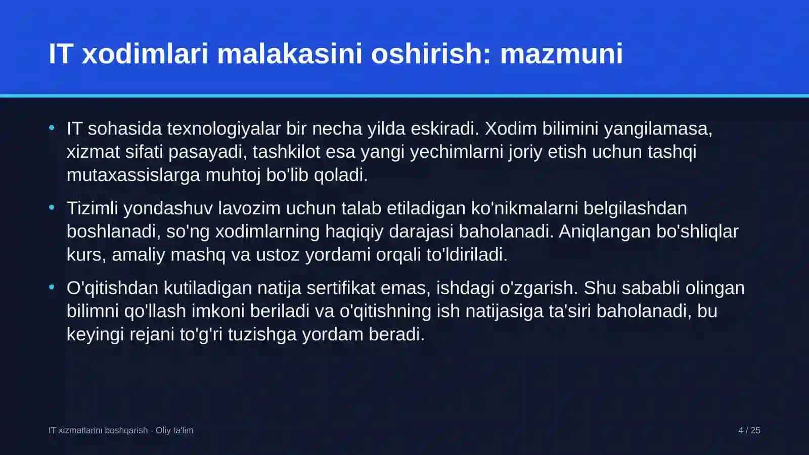 Ko'prik qurilishida axborot texnologiyalari xodimlarining malakasini oshirish 4