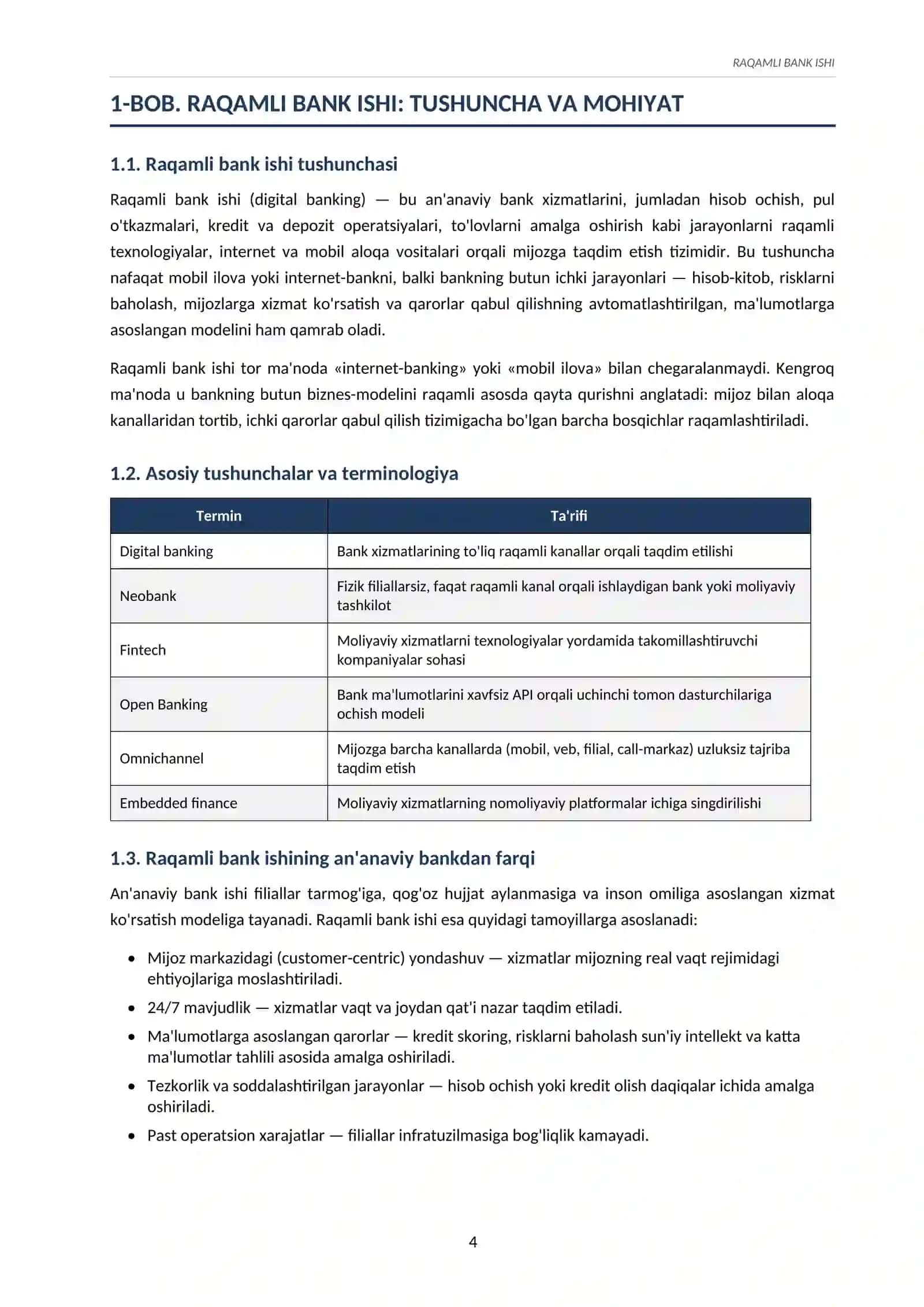 RAQAMLI BANK ISHI 4