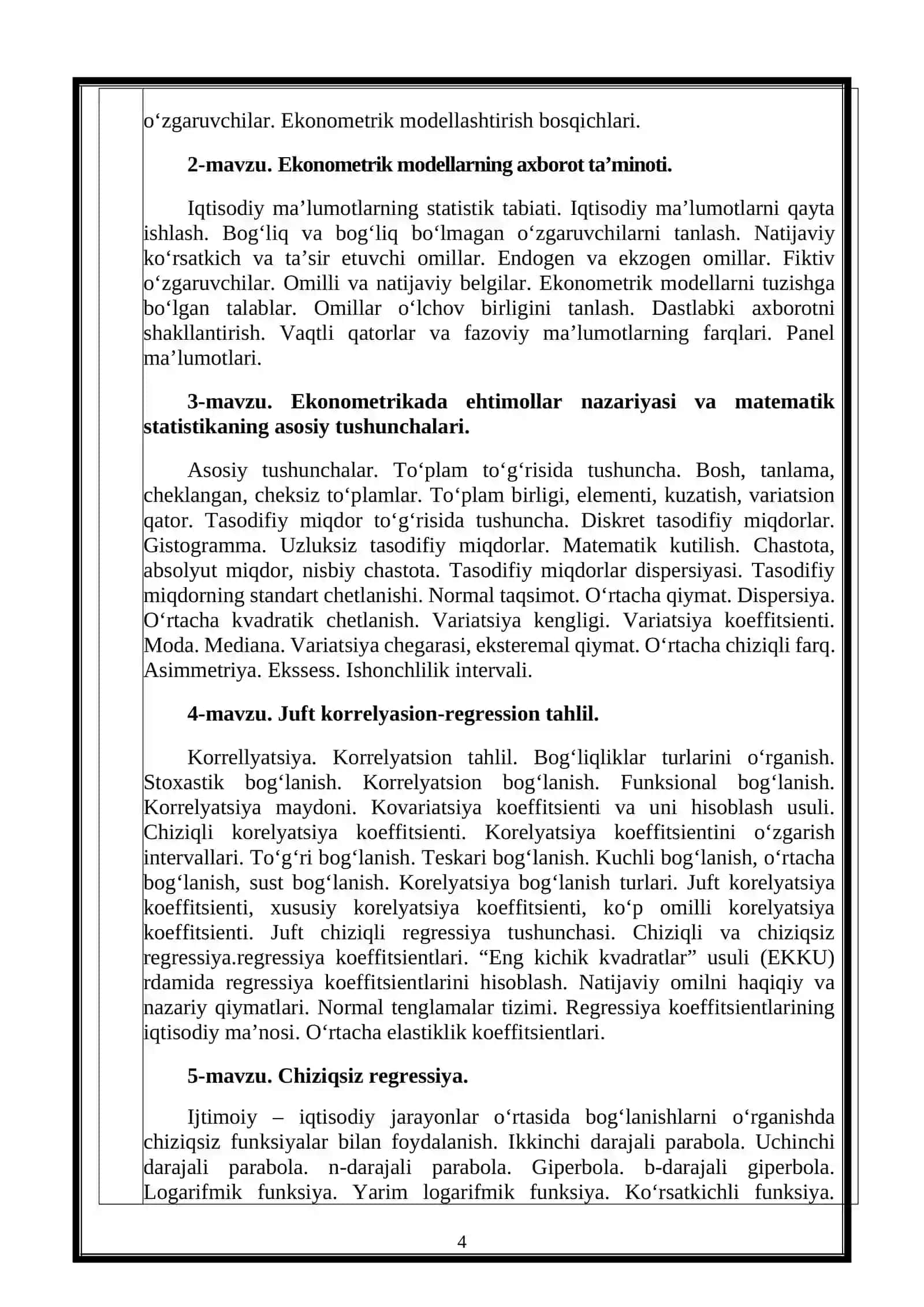 EKONOMERTIKAGA KIRISH 4