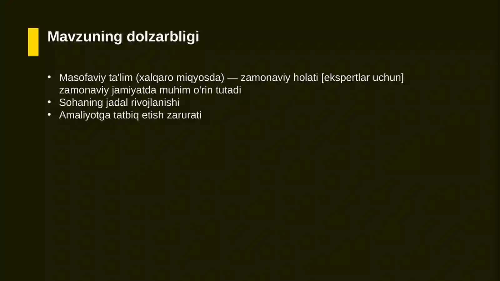 Masofaviy ta'lim (xalqaro miqyosda) — zamonaviy holati [ekspertlar uchun] 4